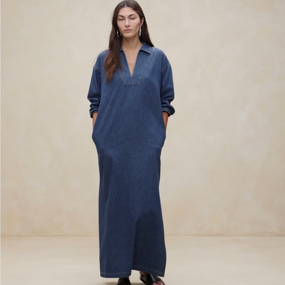 Cruz denim maxi dress